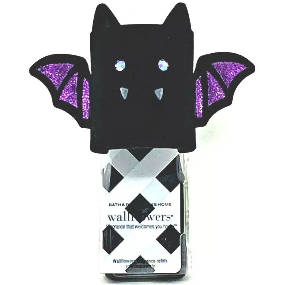 Bath & Body Works VELVET BAT Wallflower Plug-In 2021 Halloween Purple Glitter
